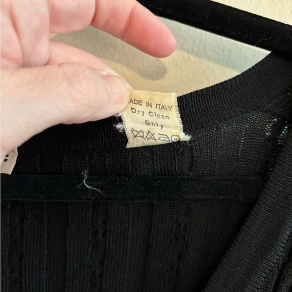 Celine Black 100% Wool Vintage Ribbed Women's Sweater- Large - Picture 5 of 14
